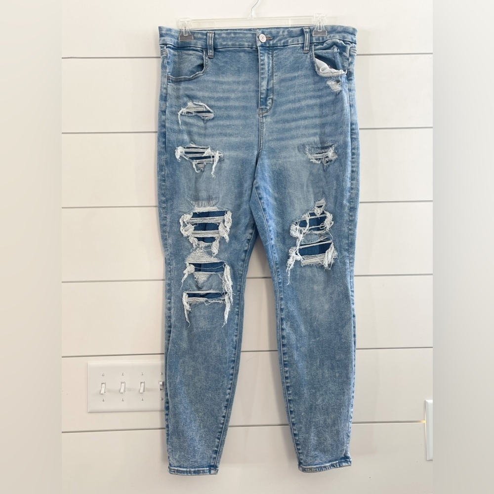 American Eagle Curvy Hi-Rise Distressed Jegging Jeans Size 18